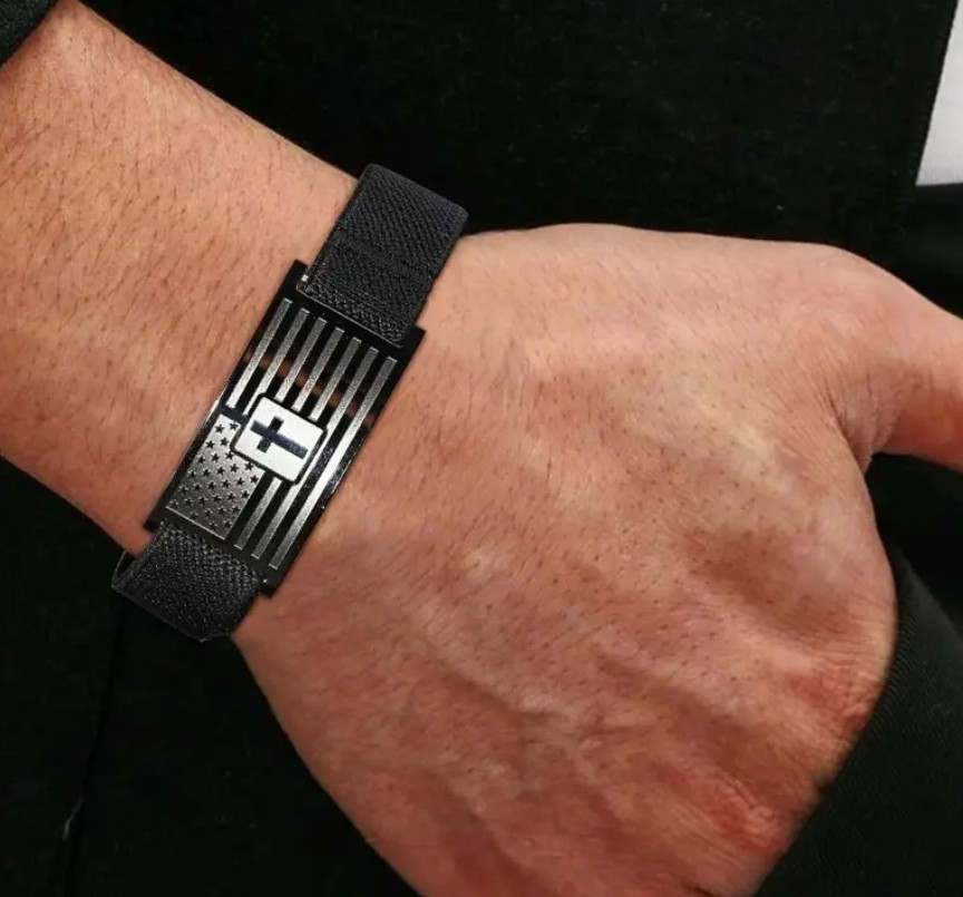 Bible Verse Bracelet for Men American Flag Cross Bangle Black Adjustable Trendy