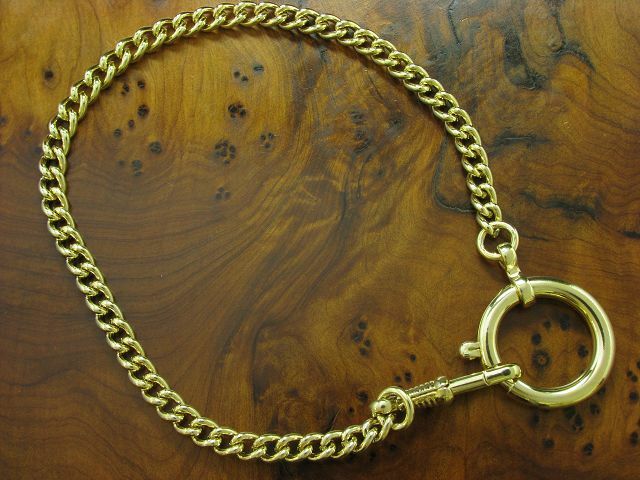 Metal Pocket Watch Chain / Chatelaine / Gilded / 12.8g / 25.5cm