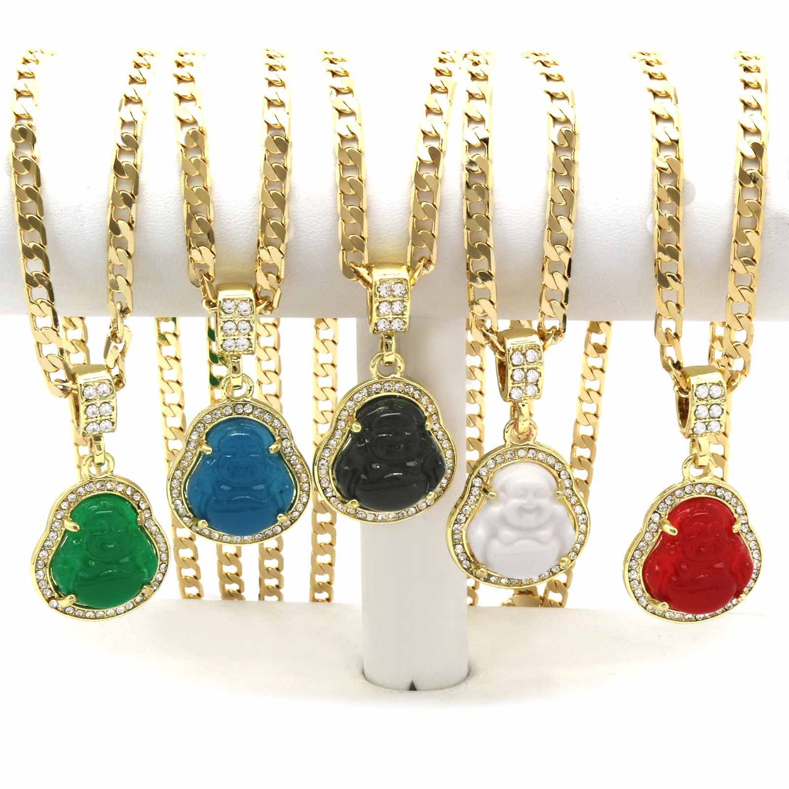 14K Gold Plated All Color’s Buddha Iced Cubic Zirconia 5mm 24″ Cuban Chain