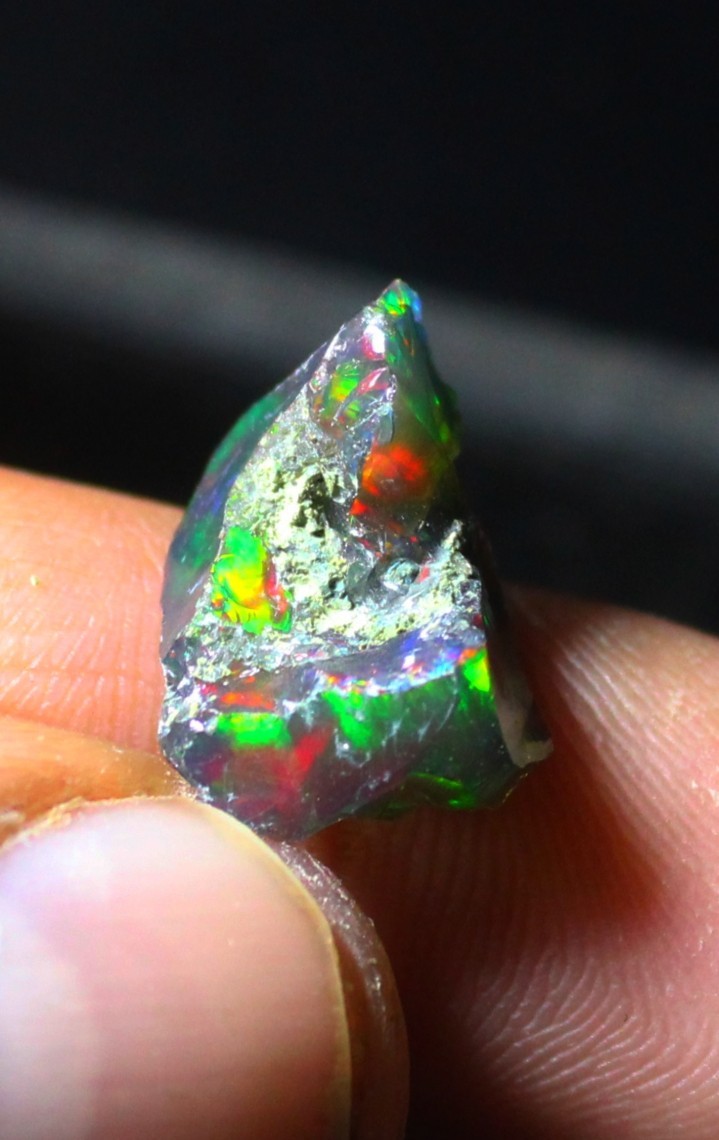 4.90 Ct Natural Black Ethiopian Opal Rough Welo Fire Dry Raw Opal Jewelry Making