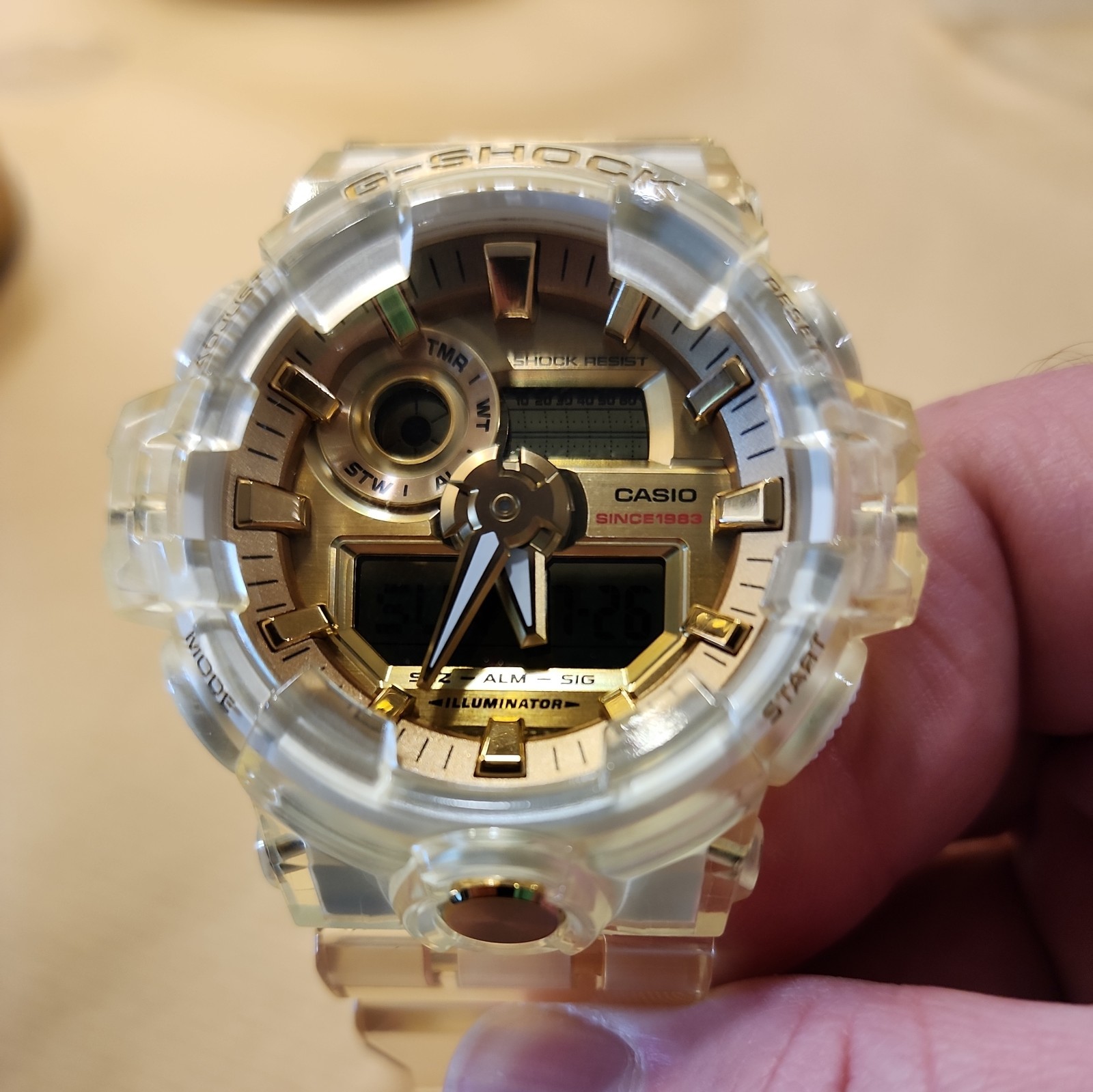 Casio G-Shock 35th Anniv. GA-735E 54mm Clear Digital/Analog Watch w/New Battery
