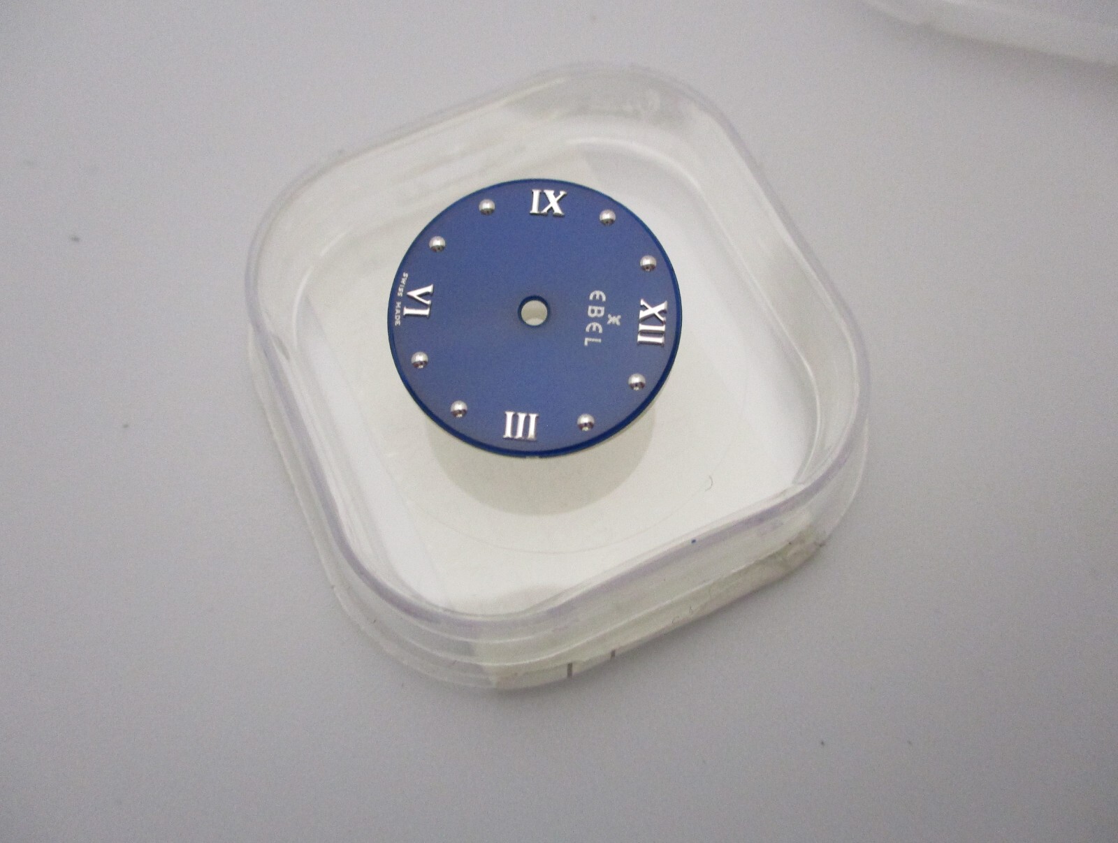 EBEL (Beluga?) Deep Blue 17.8mm Round Watch Dial w/feet @ approx 32 & 58 minutes