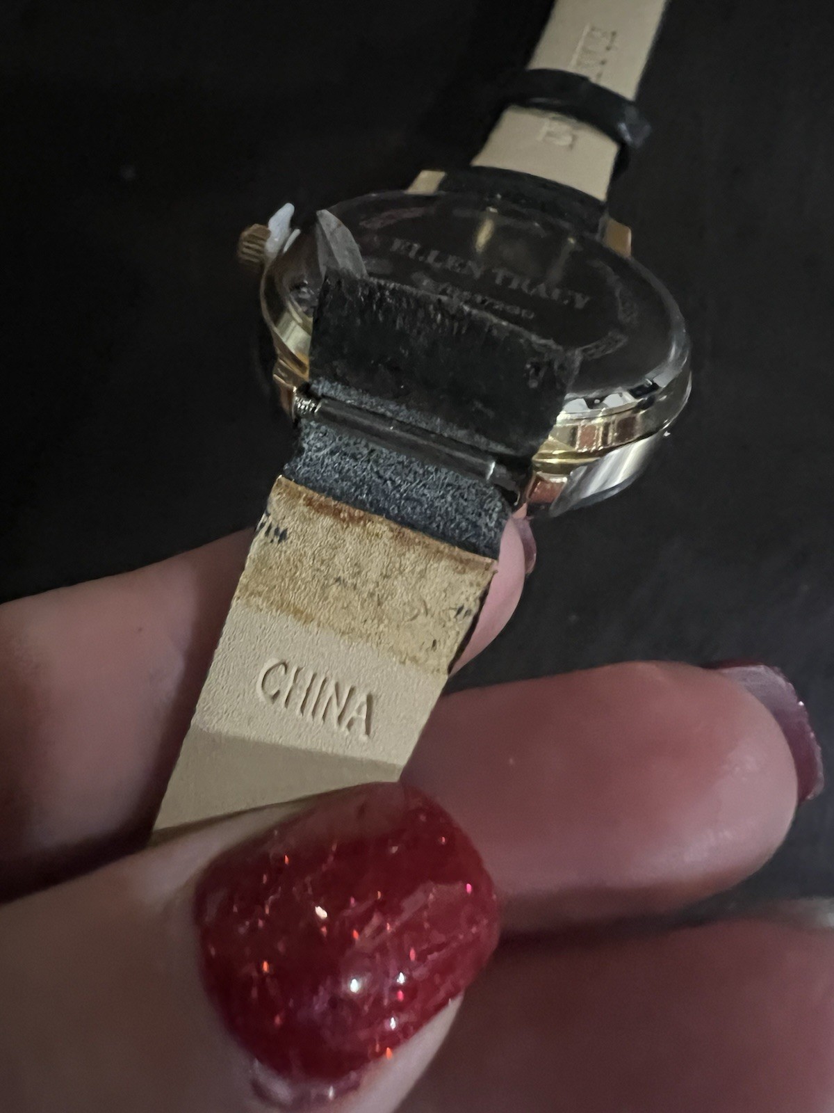 Womens Ellen Tracy Gold-Tone Diamond Dial Watch New In Box