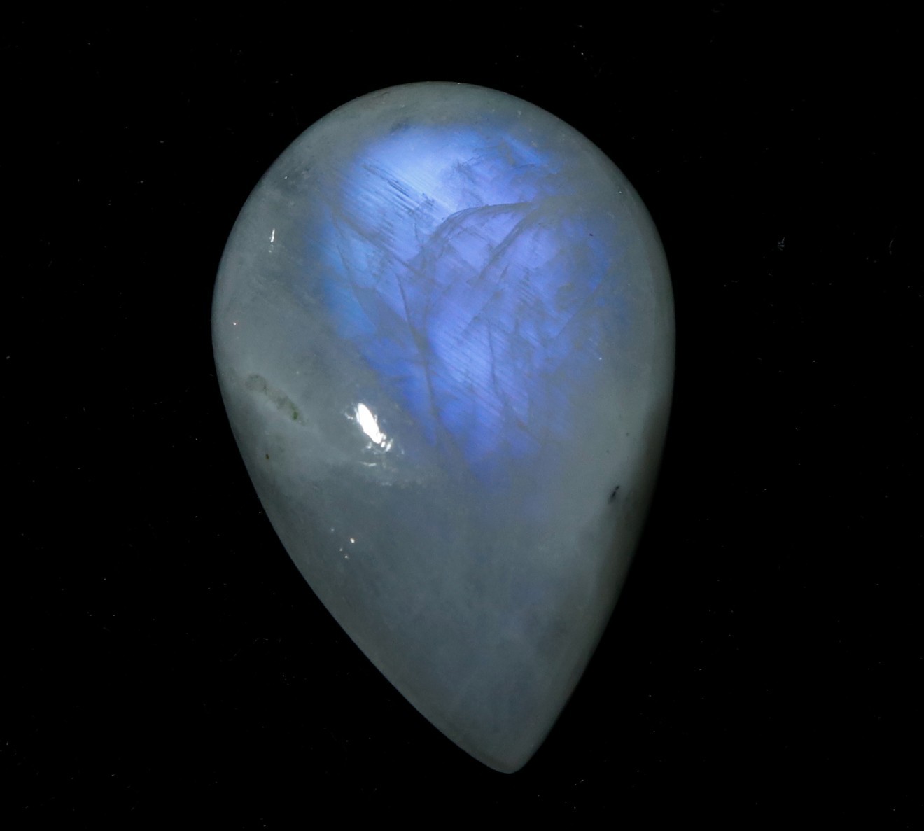 100% Certified Natural Rainbow Moonstone Pear Cabochon Gemstone 14.30 Ct