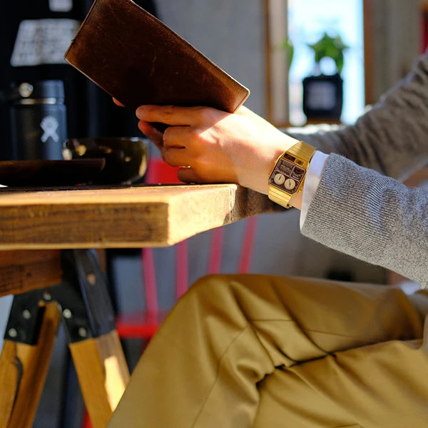 【CITIZEN】Record Label Ana-Digi Temp JG2103-72X Gold Quartz Watch Japan limited