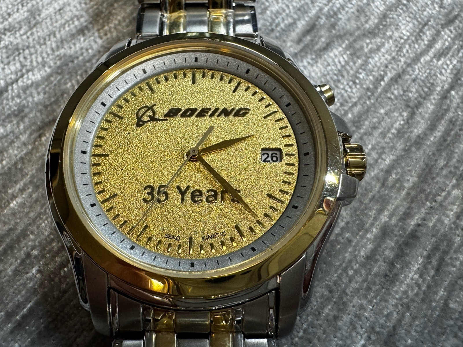 Seiko Kinetic Watch 5M62-0CJ0 Boeing Airplanes 35 Years Anniversary Retirement