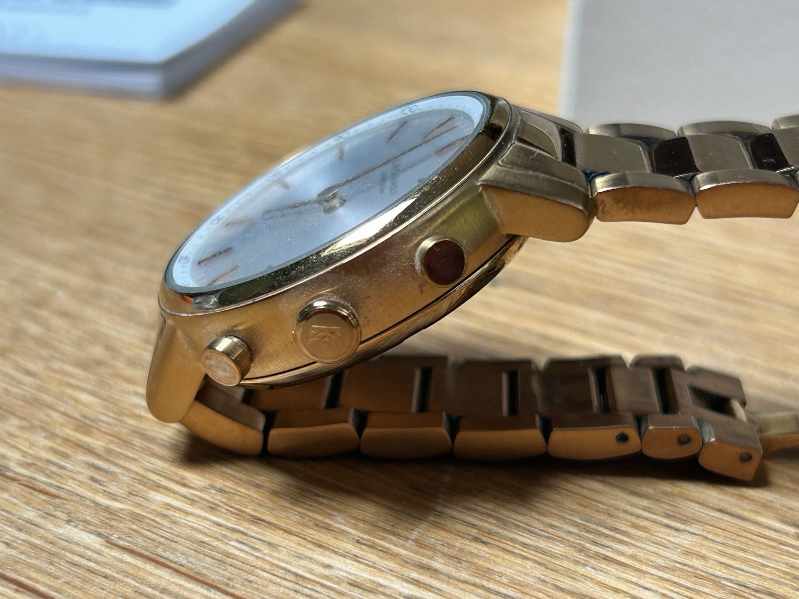 Kronaby Hybrid Smart Watch Carat 38 Rose – White, Rose Bracelet