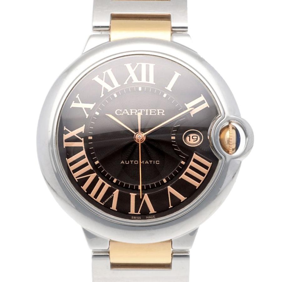 Cartier Ballon Bleu 3001 Pink Gold Stainless Steel 42.0mm Automatic #RKW600