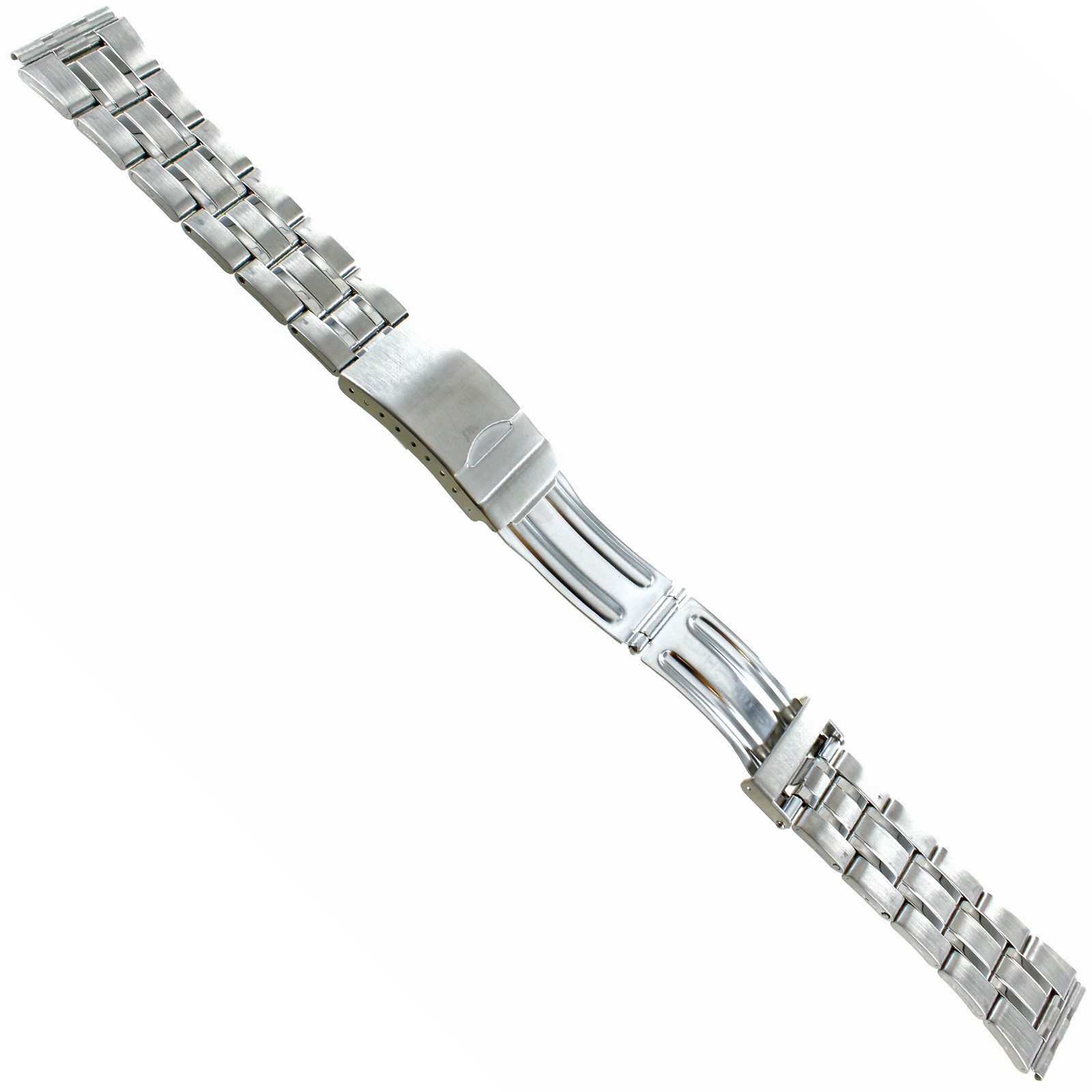 18mm or 20mm Hirsch Silver Stainless Steel Security Clasp Mens Watch Band 5602