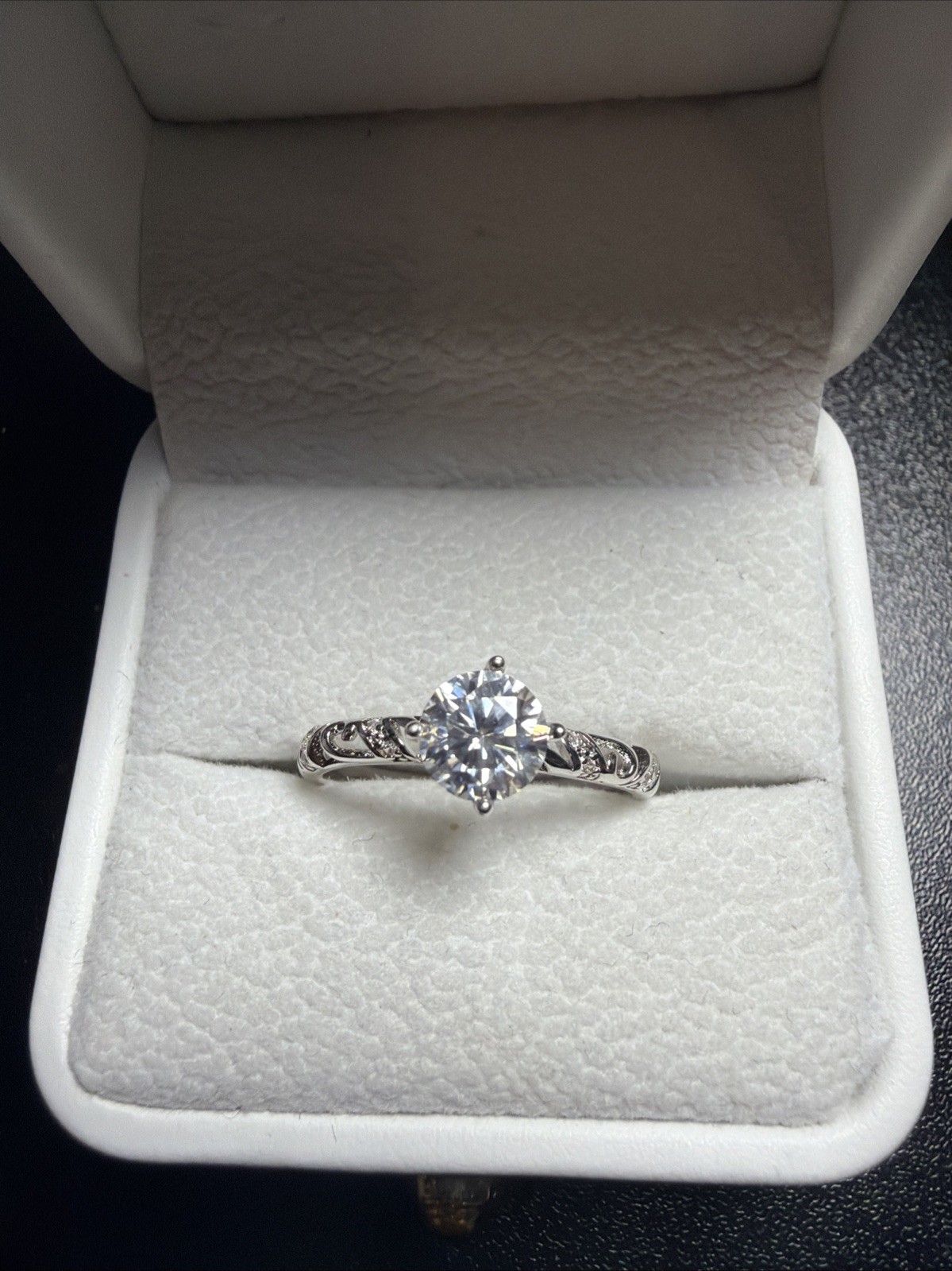 moissanite ring size 10 with papers – Fast Shipping!