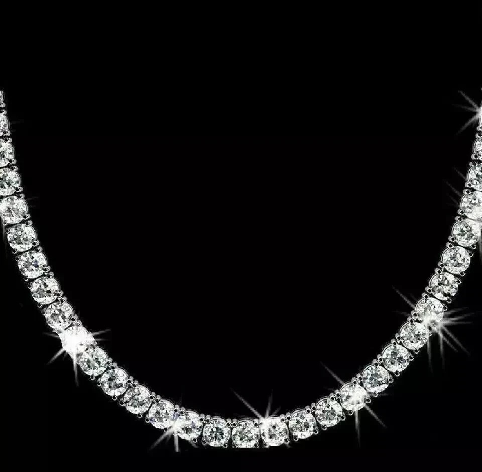 20Ct Round Cut Lab Created Diamond Tennis Women’s Necklace 14K White Gold Plated