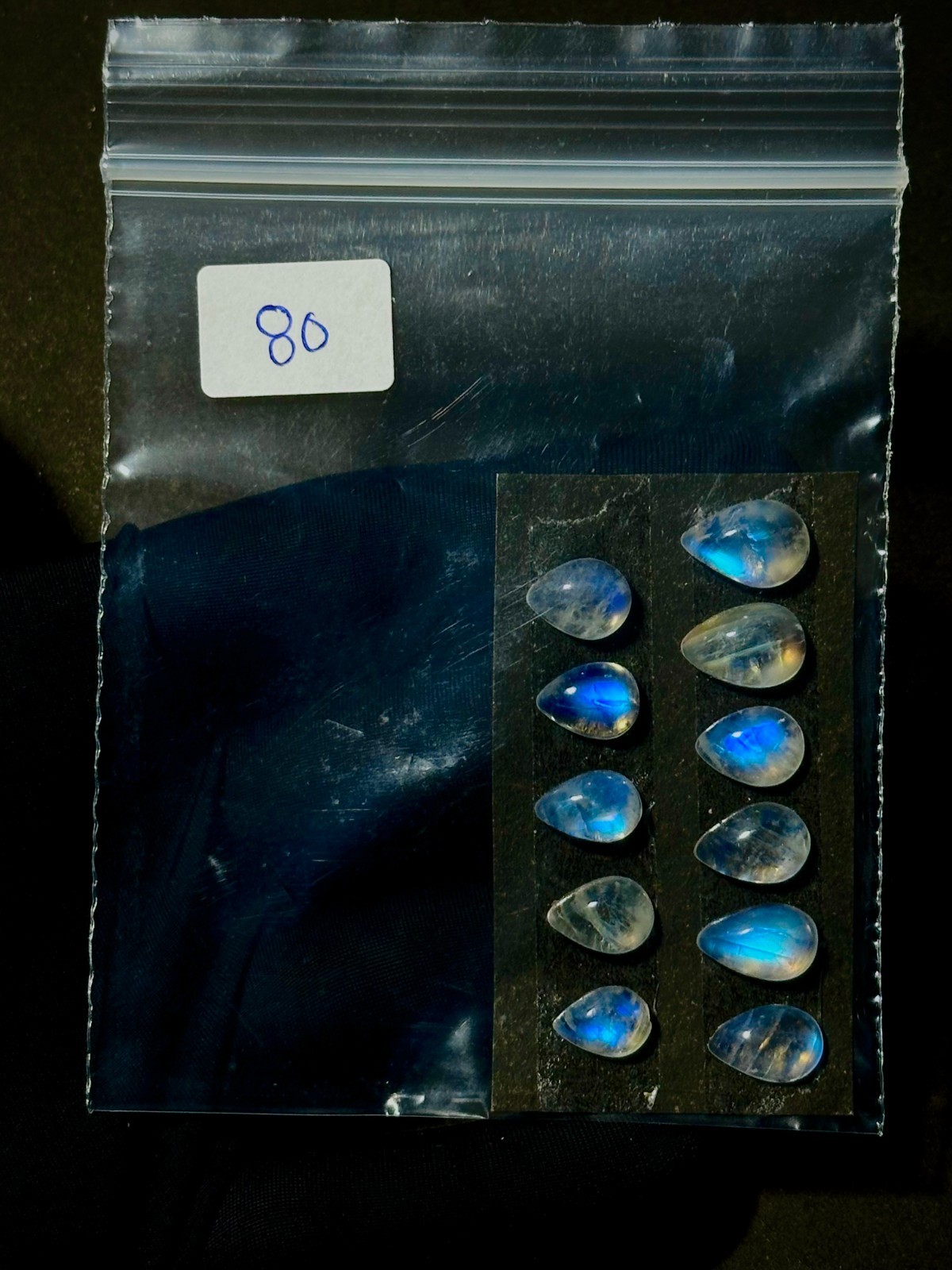 38Carat Natural Rainbow Moonstone, Blue Flash Loose Gemstone, Mix Size Moonstone