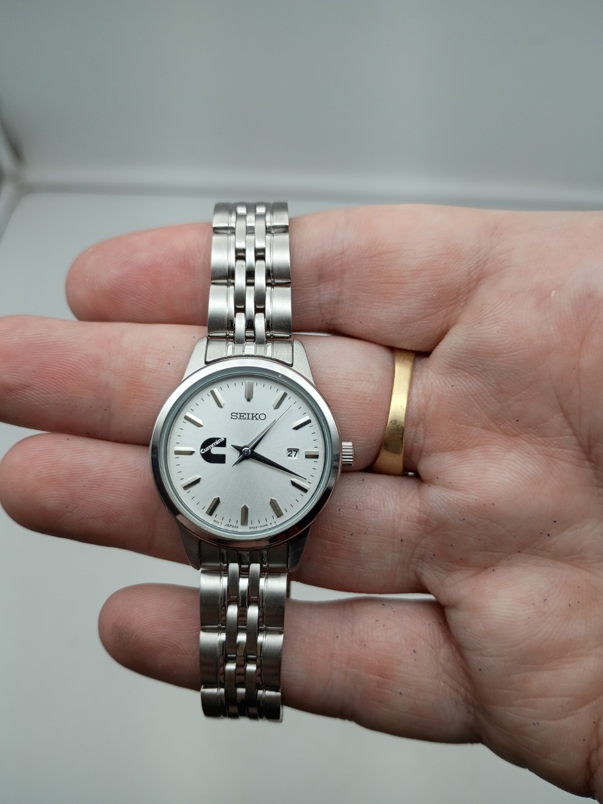 Seiko Mens Watch Cummins Engines Japan 6N22-00A0 5 Bar Stainless Silver Tone 321