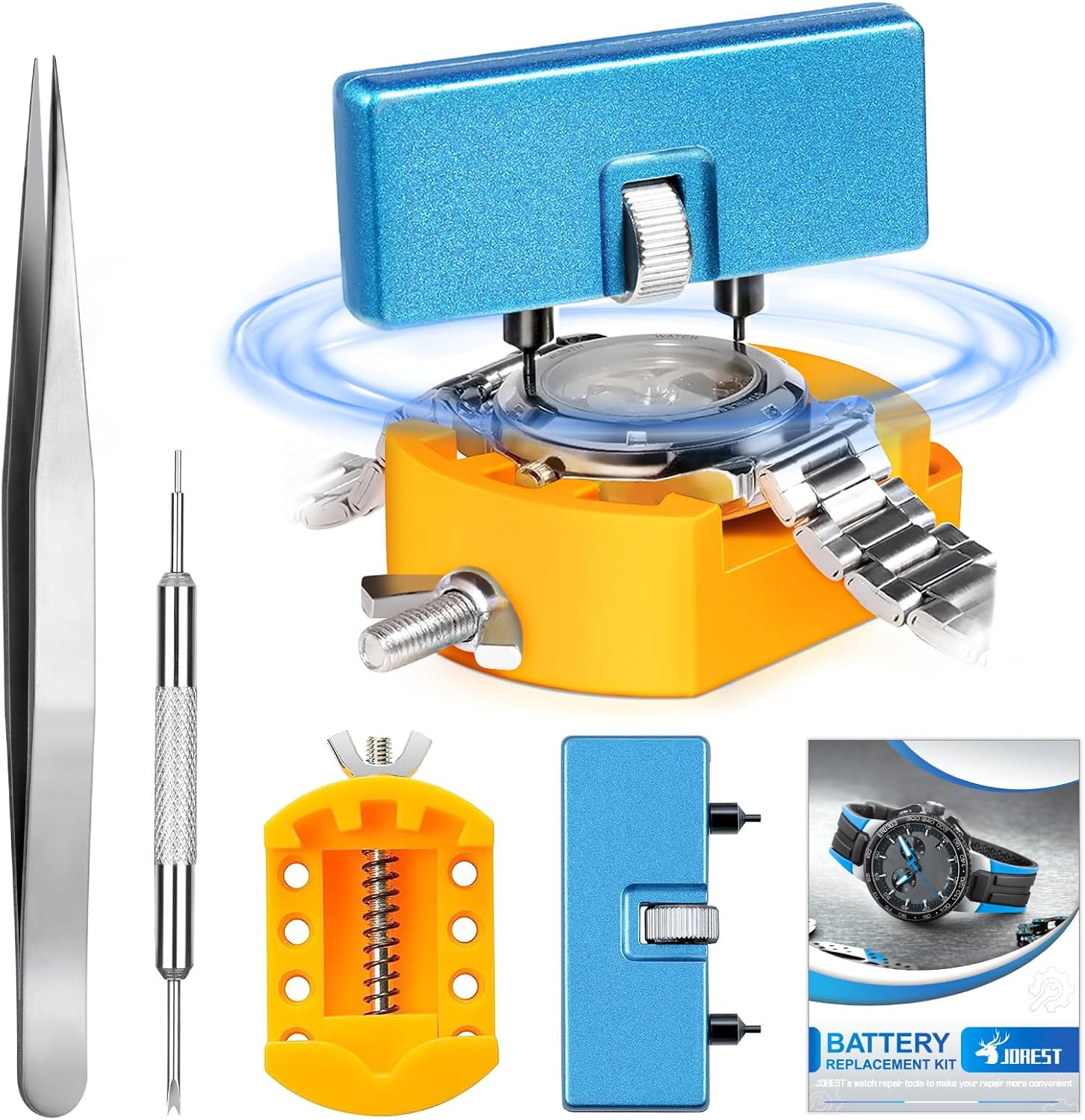 Watch Battery Replacement Tool Kit with Wrench Back Remover for Grooved Cases