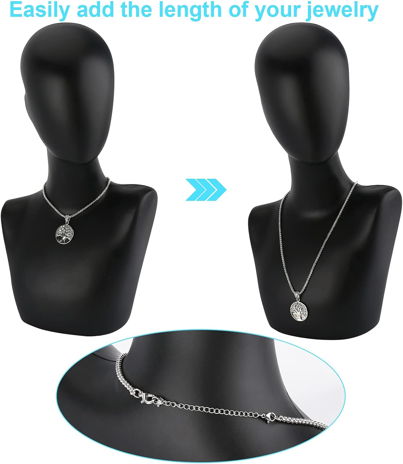 12 PCS Necklace Extenders – Stainless Steel Necklace Extension Chain for Jewelry
