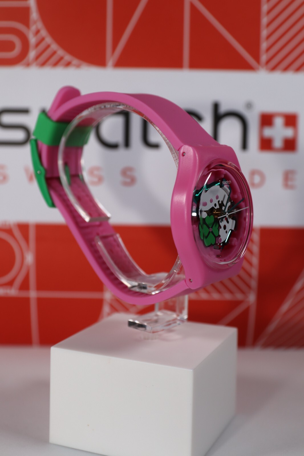 NEW Limited Swatch Originals Flowerfull Get Lucky Pink Women Watch 34mm GP147
