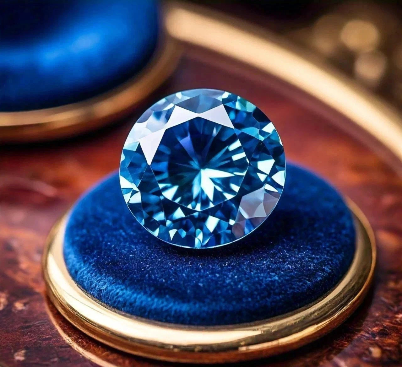 LAB GROWN 3CT BLUE DIAMOND ROUND CUT VVS1 CVD LOOSE CERTIFIED GEM
