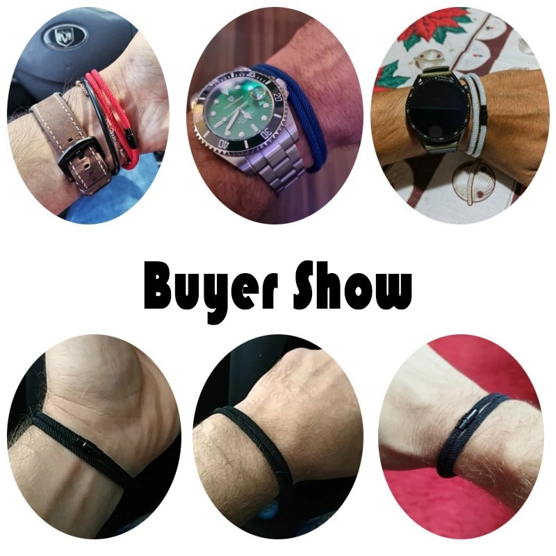 Simple Style Men’s Rope Bracelet Double Layer Thread Fabric Casual Accessory