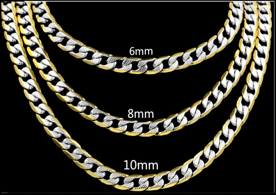 LUXUSTEEL 10mm, Width Link Chain Necklaces Length 20inch