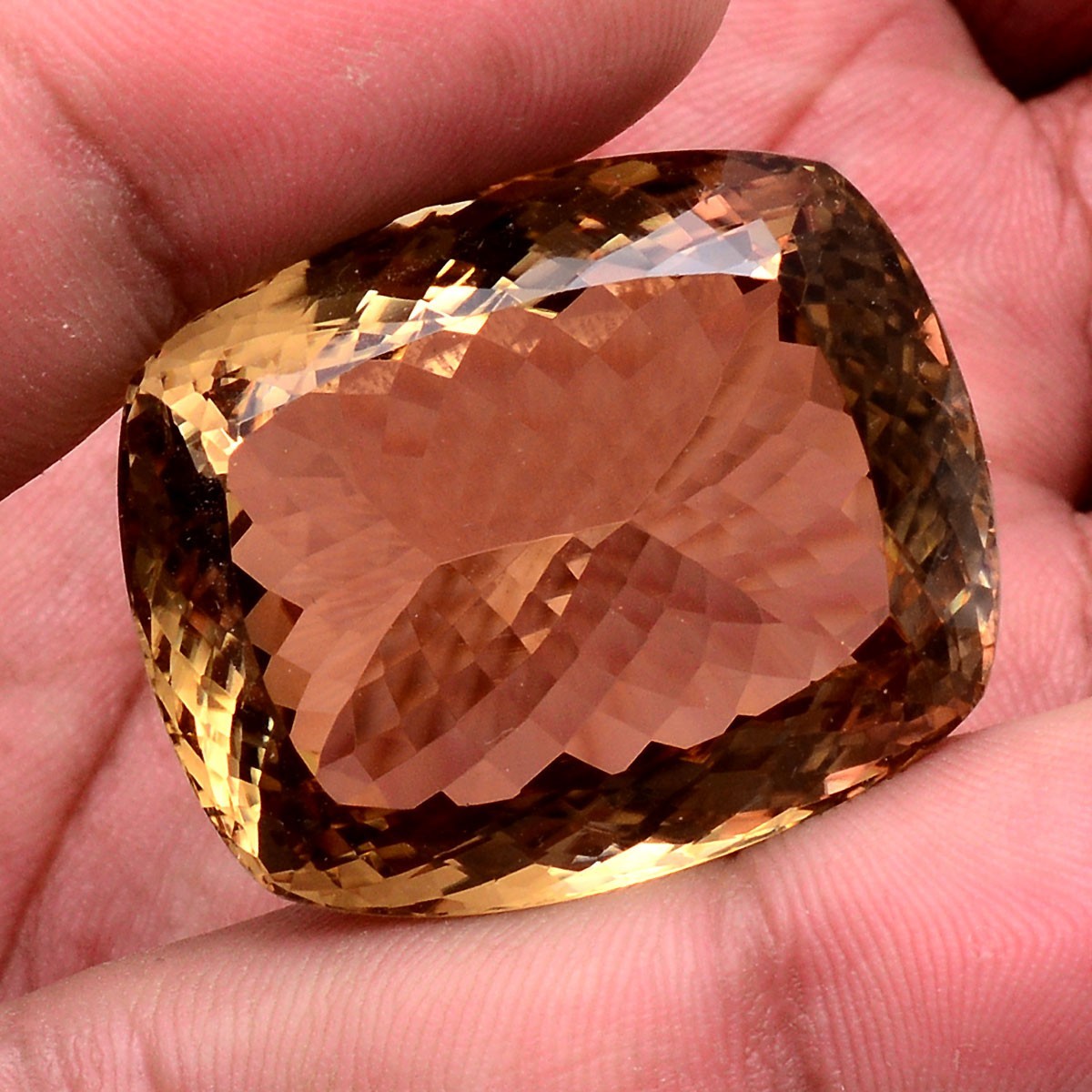 96.17 Cts VVS Natural Citrine Cushion Cut Hi-Grade Certified Untreated Gemstone