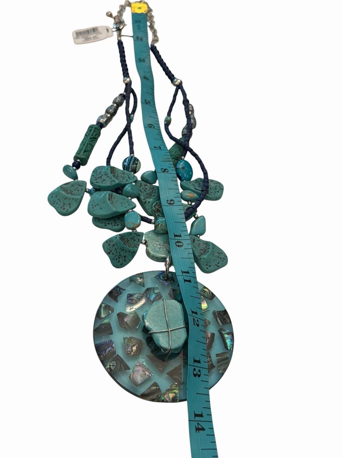 Chico’s Hera Pendant Necklace Turquoise Blue Statement Necklace NEW $55 Mermaid