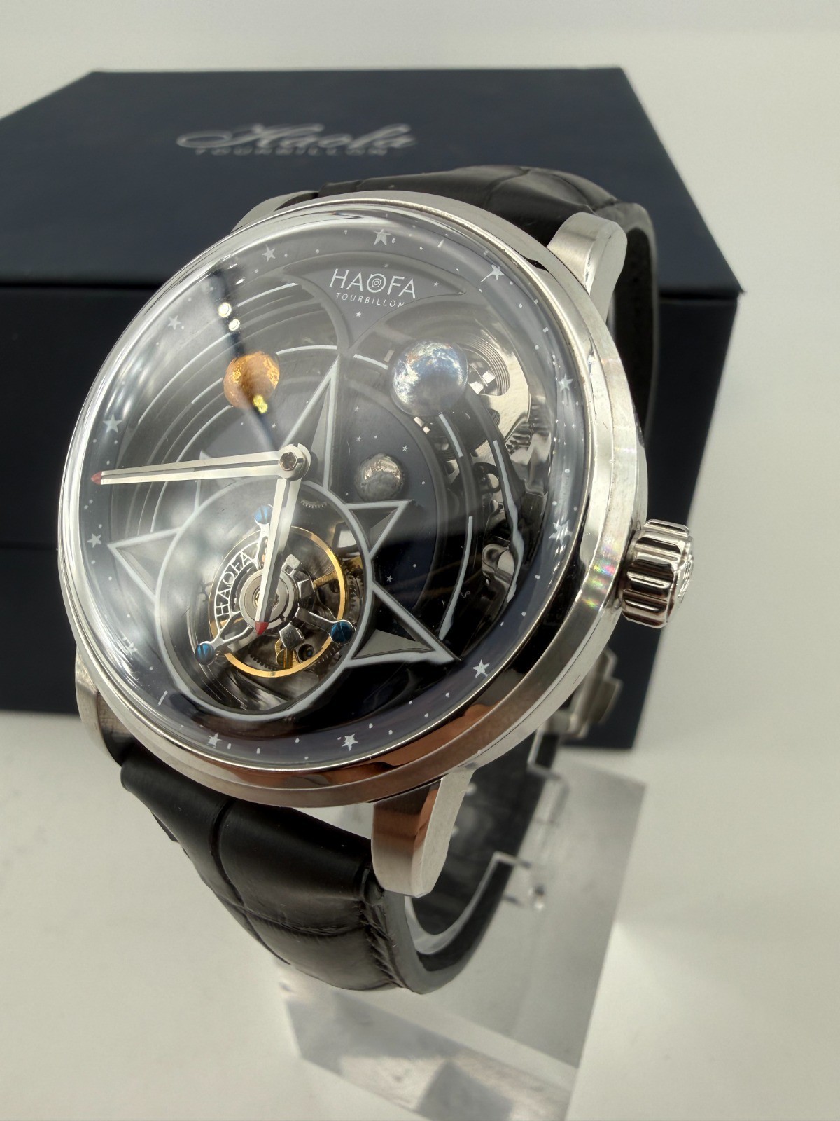 HAOFA Tourbillon 3D Galaxy Double Barrel Crystal Bezel Automatic Tou Ref. 2268