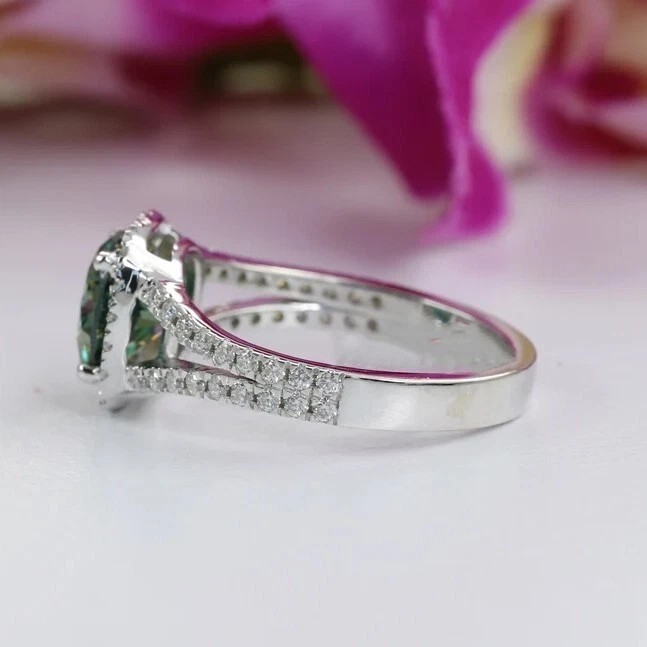 2.50 Ct Blue Treated Diamond Ring Great Shine And Luster VVS1 Certified !