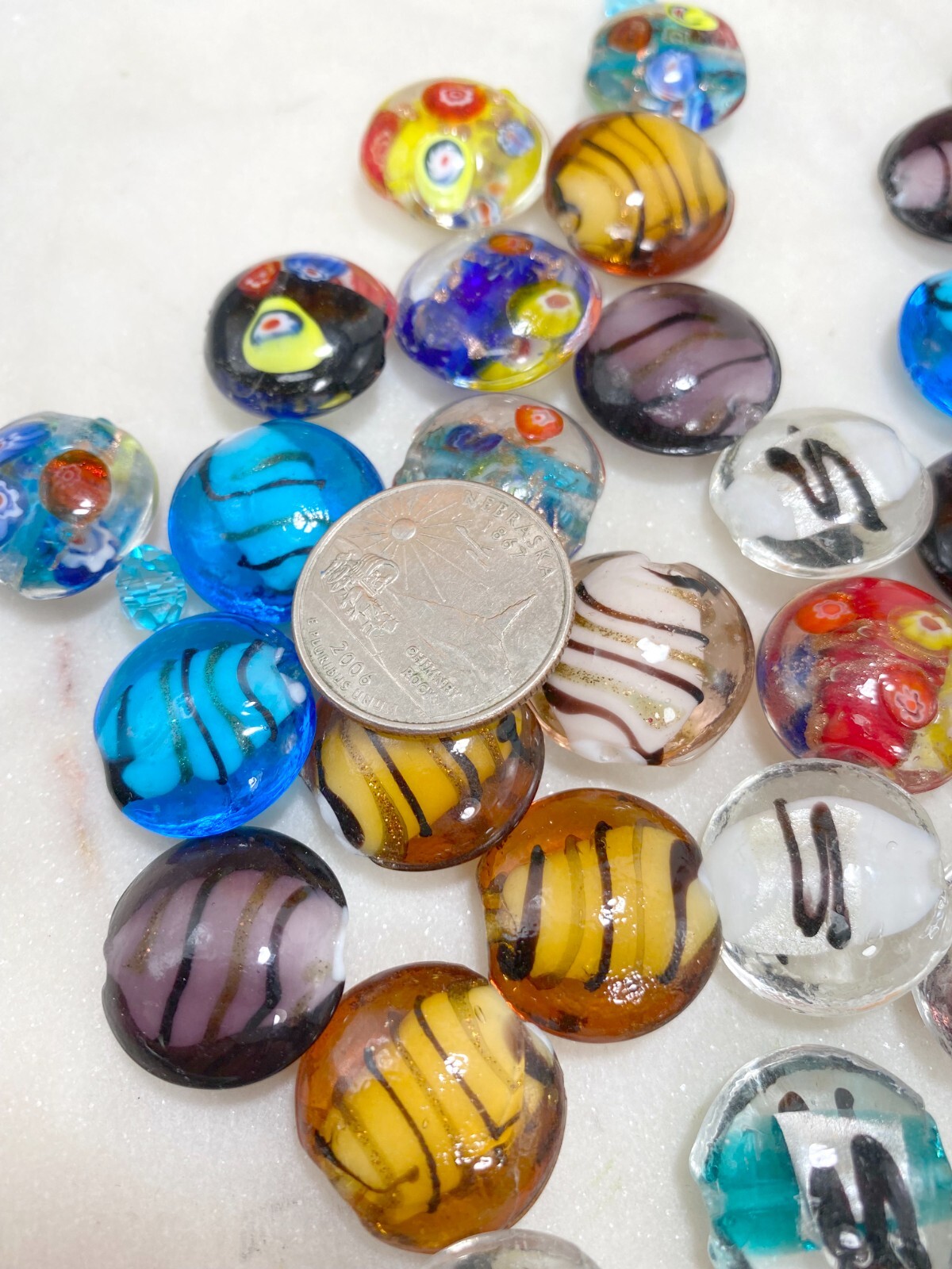 Lampwork Beads Bulk Round Roundelle Crystal Beads Beads for Jewelry Making 1 lb
