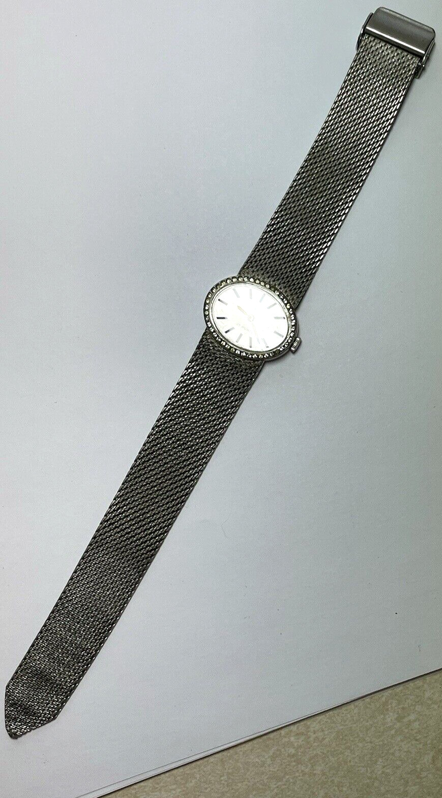 Vintage Dogma Swiss Made 17 Rubies Watch Working Ladies Fond Acier Inoxydable