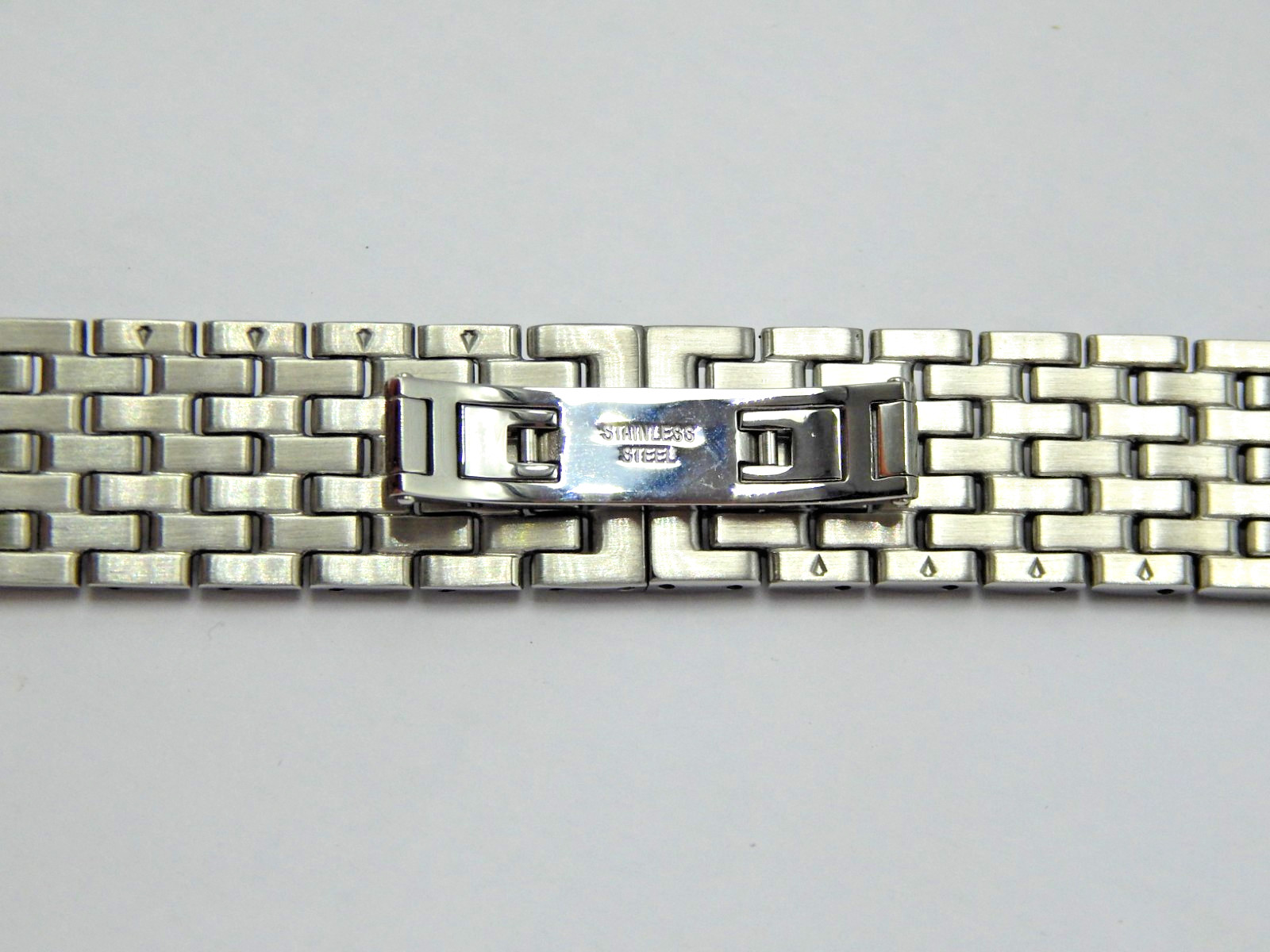 Silver Beads of Rice Butterfly clasp watch band 13mm Center Link Lucien Piccard