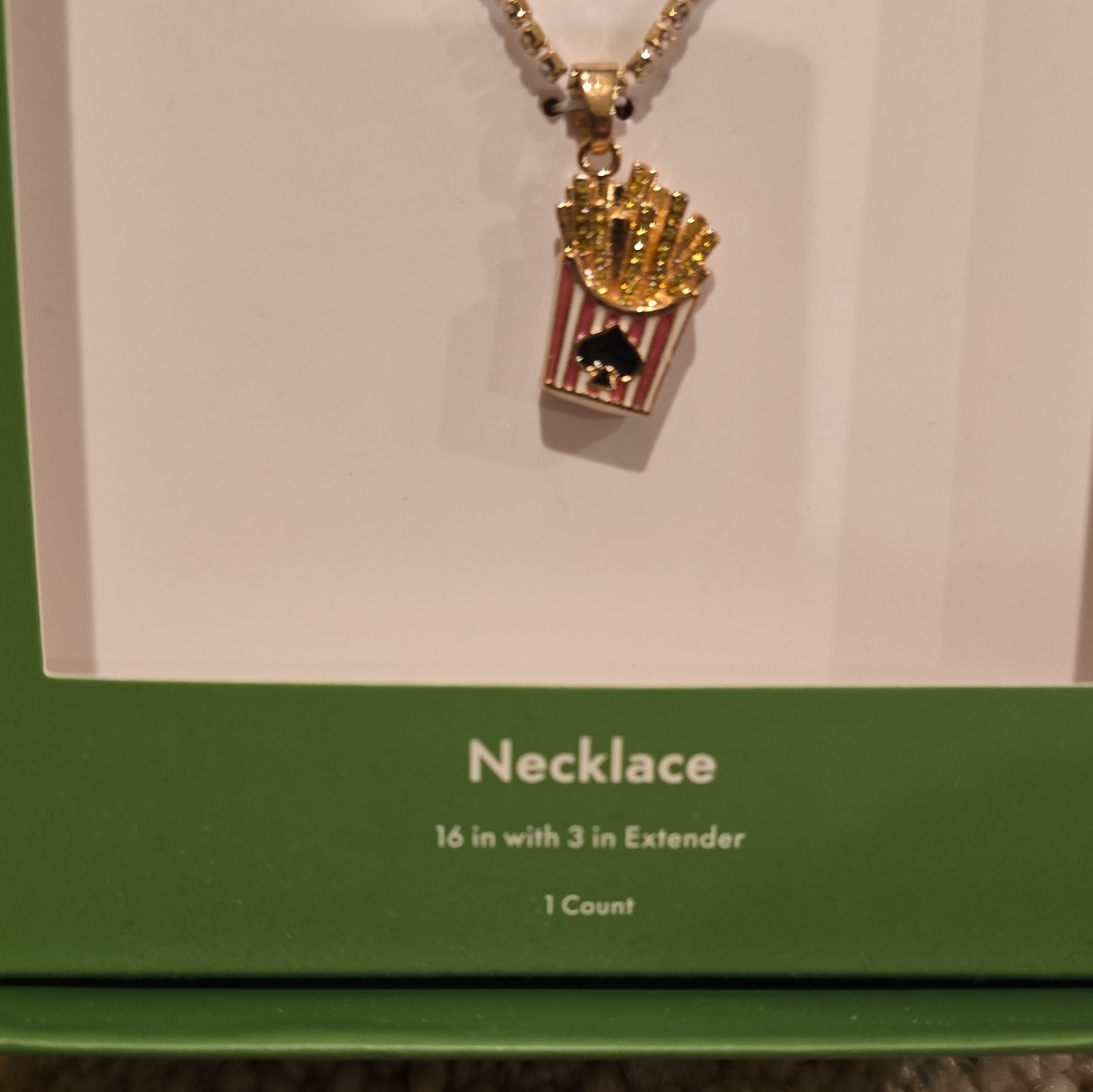kate spade new york Popcorn & Fries Charm Pendant Necklace 16″ + 3″ Extender