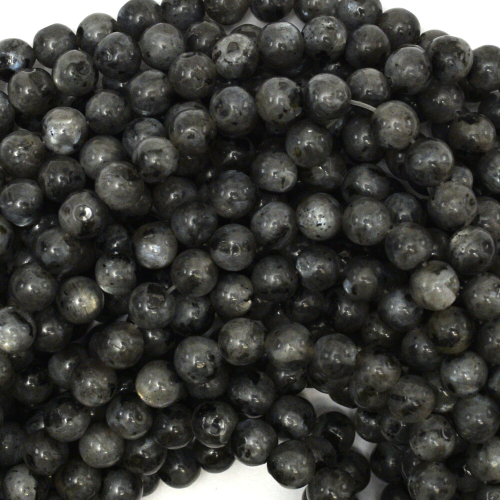 Natural Gray Labradorite Larvikite Round Beads 15″ Strand 4mm 6mm 8mm 10mm 12mm
