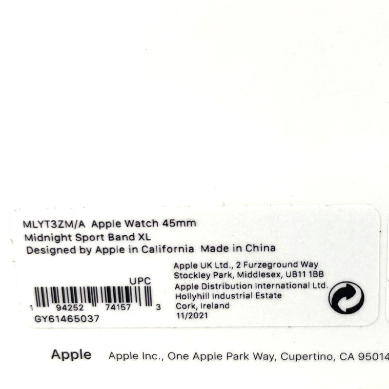 Apple iWatch 42mm 44mm 45mm 4 5 6 7 8 9 SE Ultra Sport Band – Midnight (Size XL)