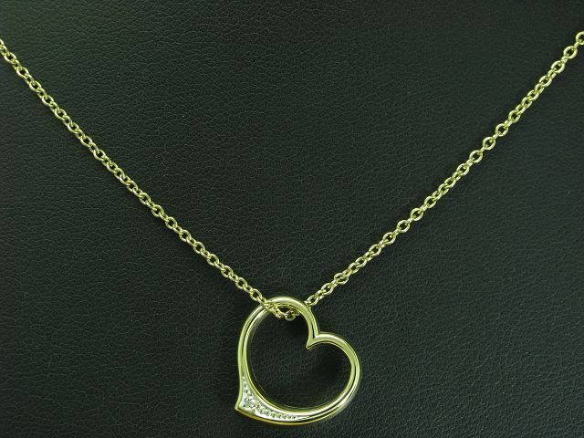 8kt 333 Yellow Gold Necklace & Heart Pendant with Diamond Trim / 3.9g / 54.0 cm