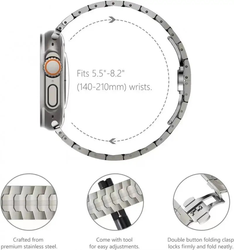 Metal Band+TPU Case For iWatch Ultra 3 Series 11 10 9 8 SE 38-49mm Kit Accessory