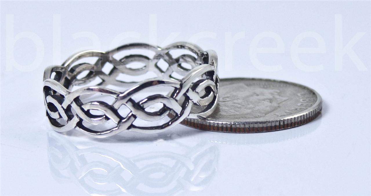 .925 Sterling Silver~ ~Celtic Infinity Band Size 4/5/6/7/8/9/10/11/12/13/14