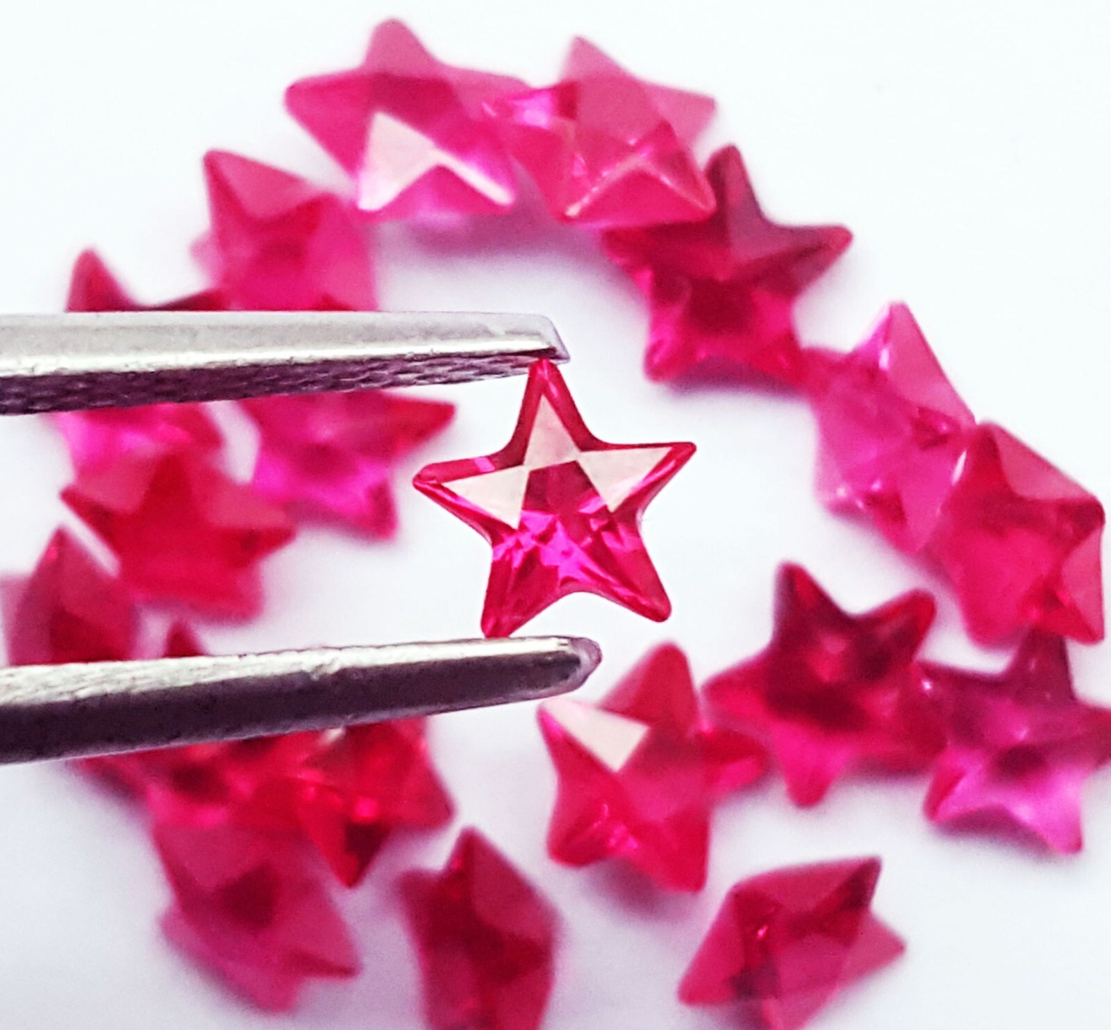7 MM 5 Pcs Natural Red Ruby Star Cut Certified Loose Gemstone Lot