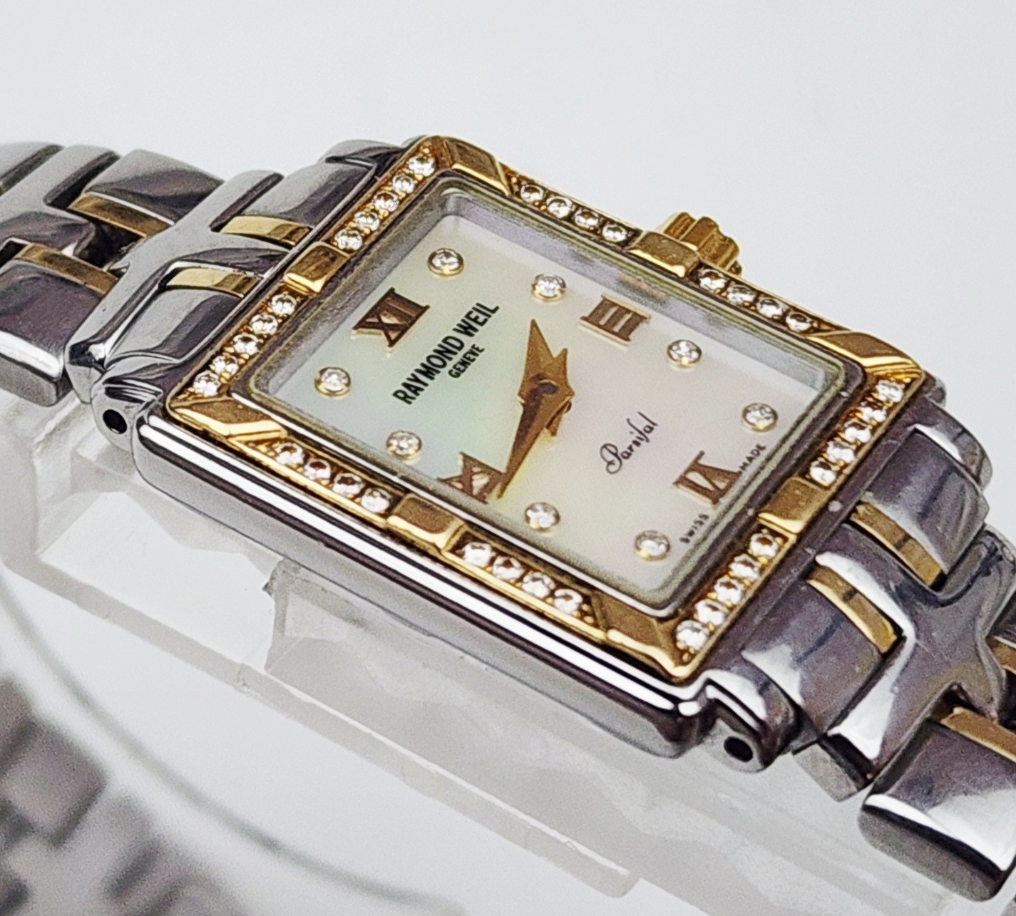 Women’s SWISS Watch RAYMOND WEIL “Parsifal” 9630. Diamonds Bezel/Dial. MOP Dial