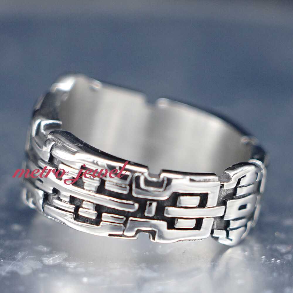 JXC Unisex Mens Womens Amethyst Statement Band Ring Size 7 8 9 10 11 12 13 14 15
