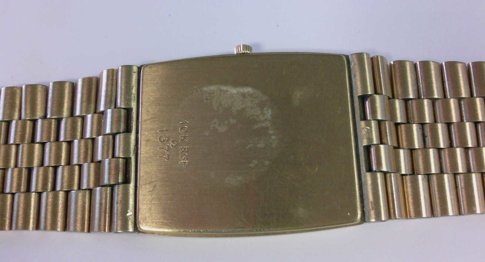 VTG OMEGA DeVille 10k RGP QUARTZ Watch W Original Box, Tag, Links! DOES NOT WORK
