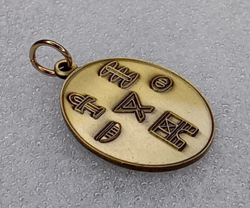 Egyptian Symbols Hieroglyphs Ankh Djed Pillar Pendant Charm Vintage