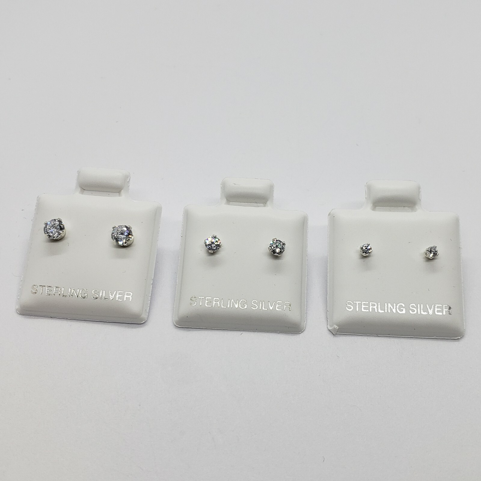 Tiny Sterling Silver Cubic Zirconia Stud Earrings Cartilage Nose Studs 2mm-4mm