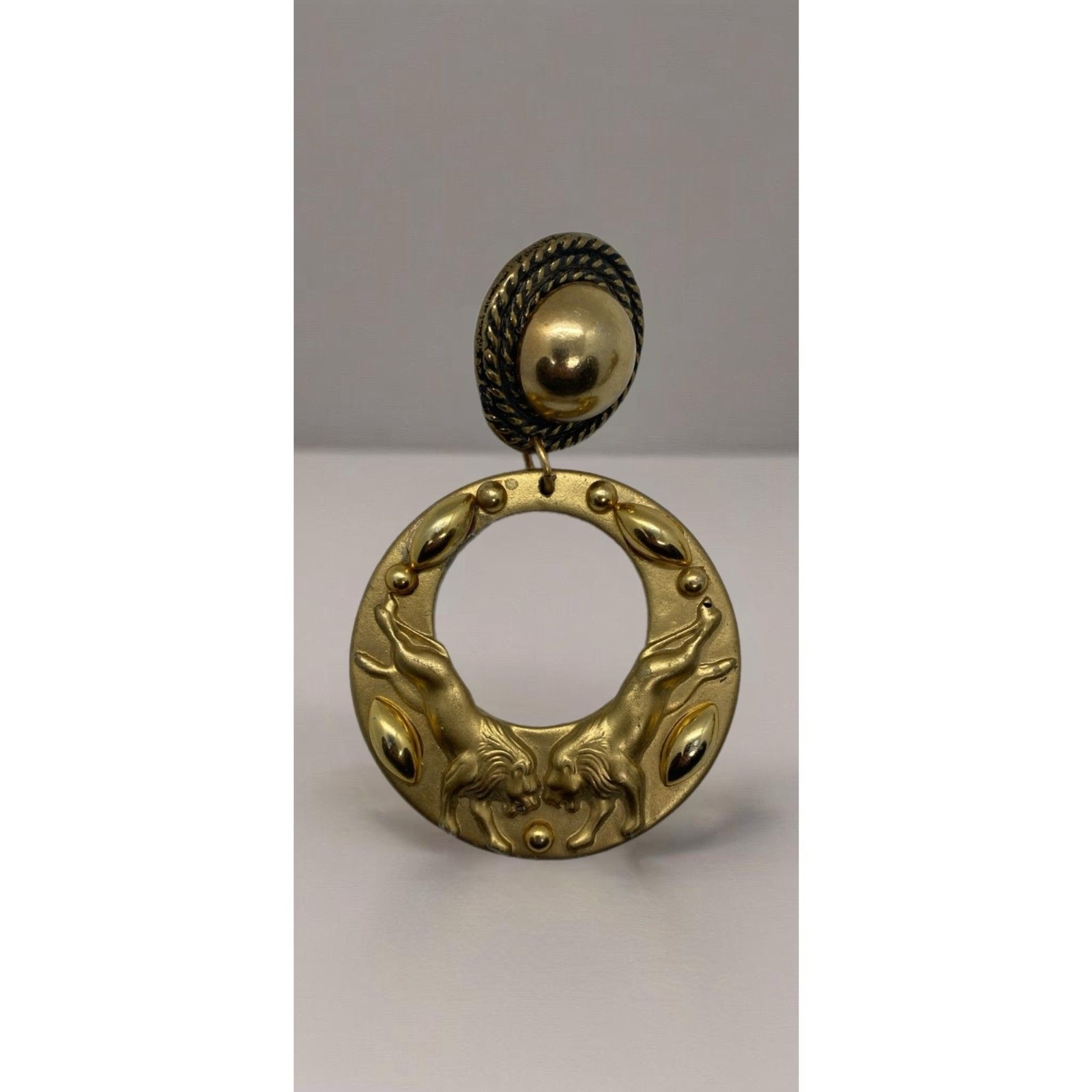Vintage Jeff Lieb Runway Designer Signed Unique Clip Earrings One of a Kind