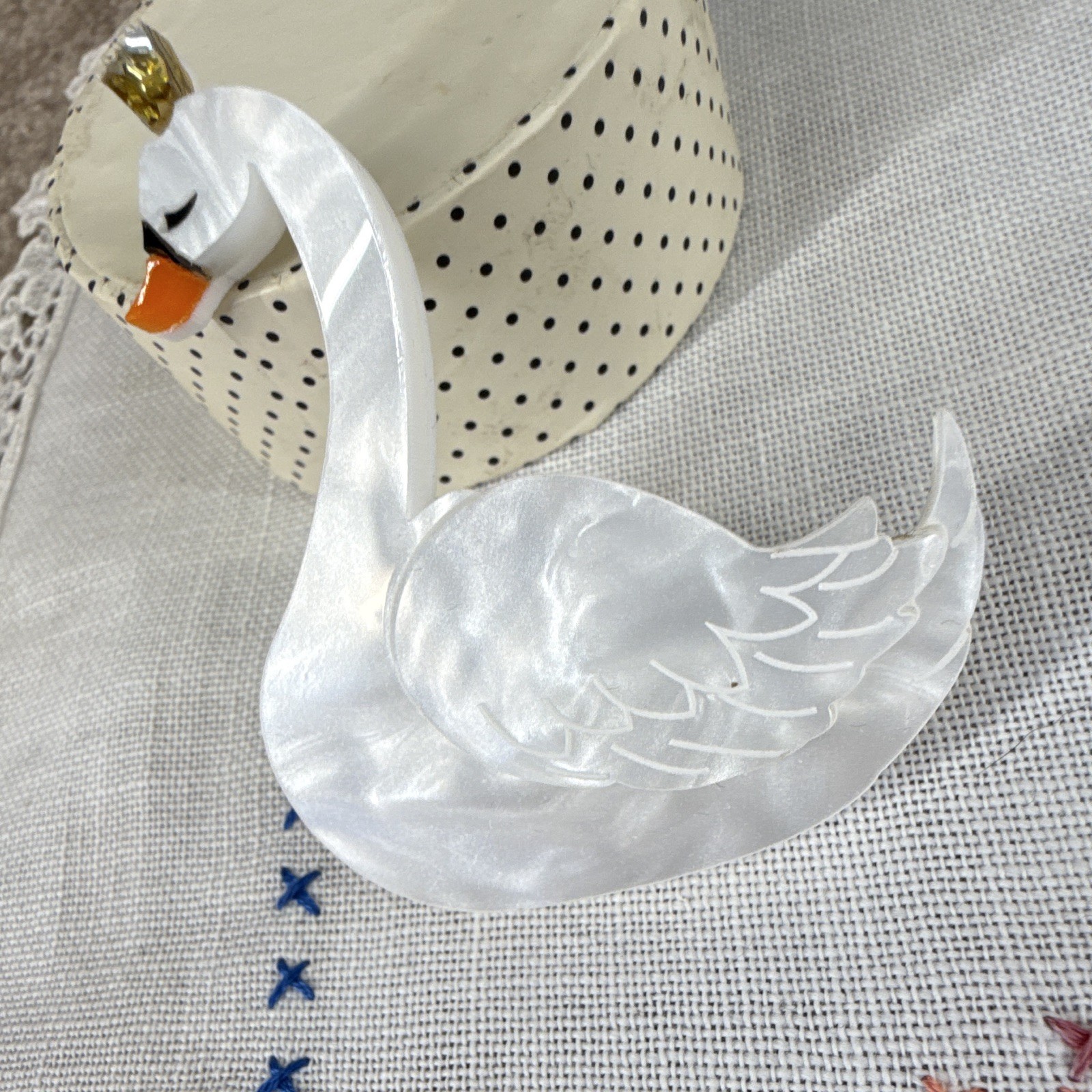 Deer arrow Swan princess Resin Broach (similar To Erstwilder)