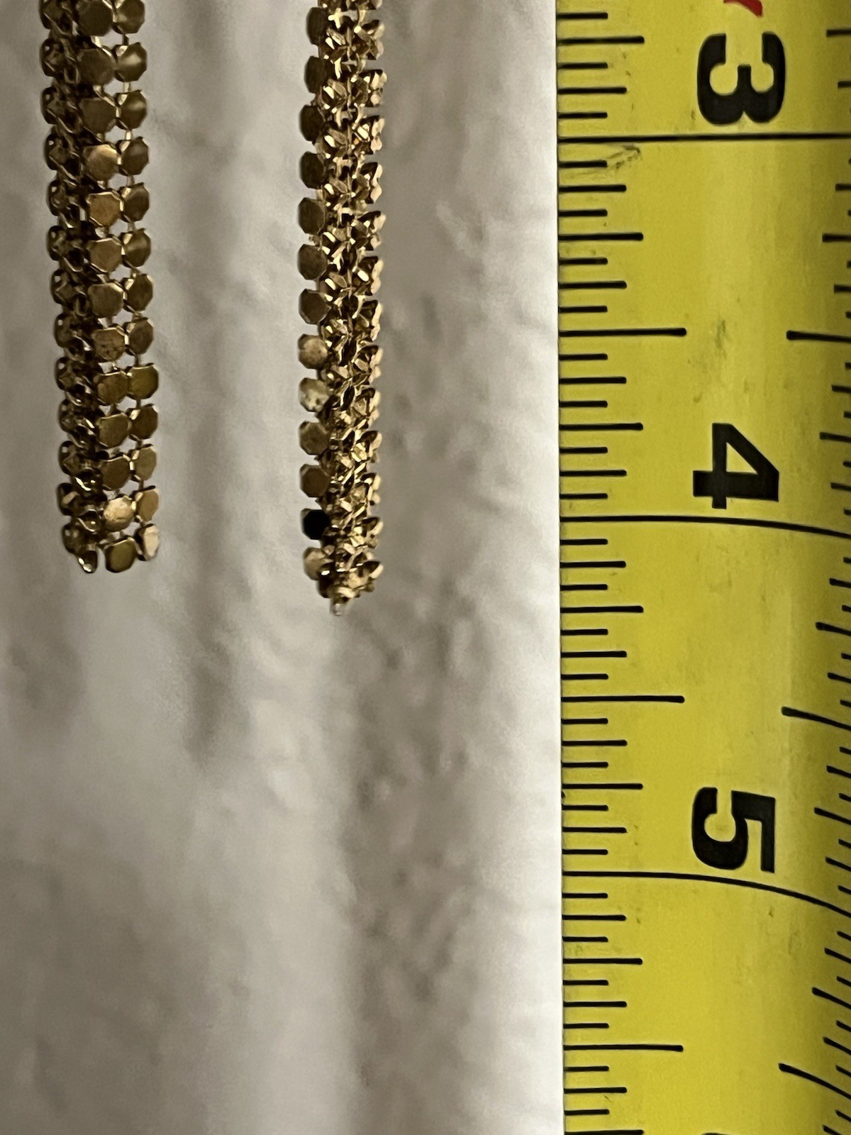 Gold Tone Multi-Chain Tassel Dangle Drop Hook Earrings 3 in, Vintage 1980’s