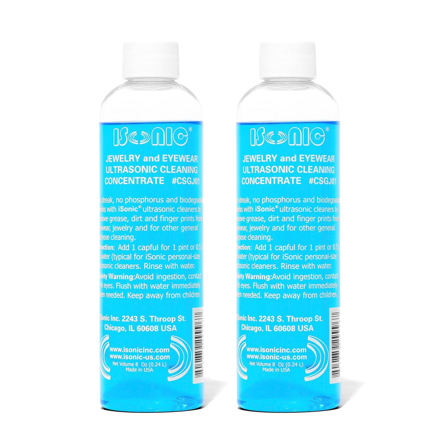 Isonic Ultrasonic Jewelry & Eyeglass Cleaner Solution Concentrate – Professional