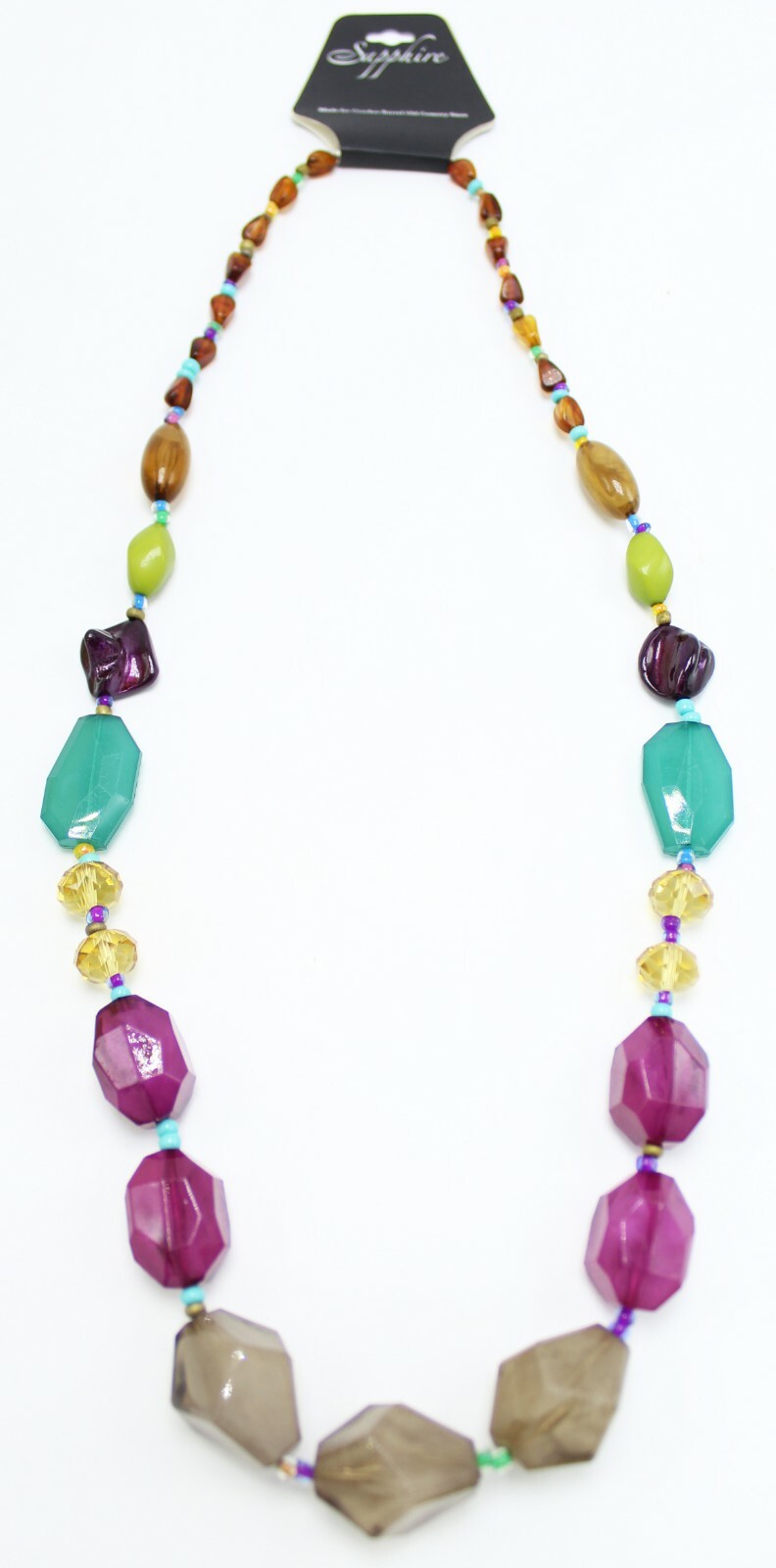 New Mixed Media Multi Color Beaded Necklace nwt #N2236