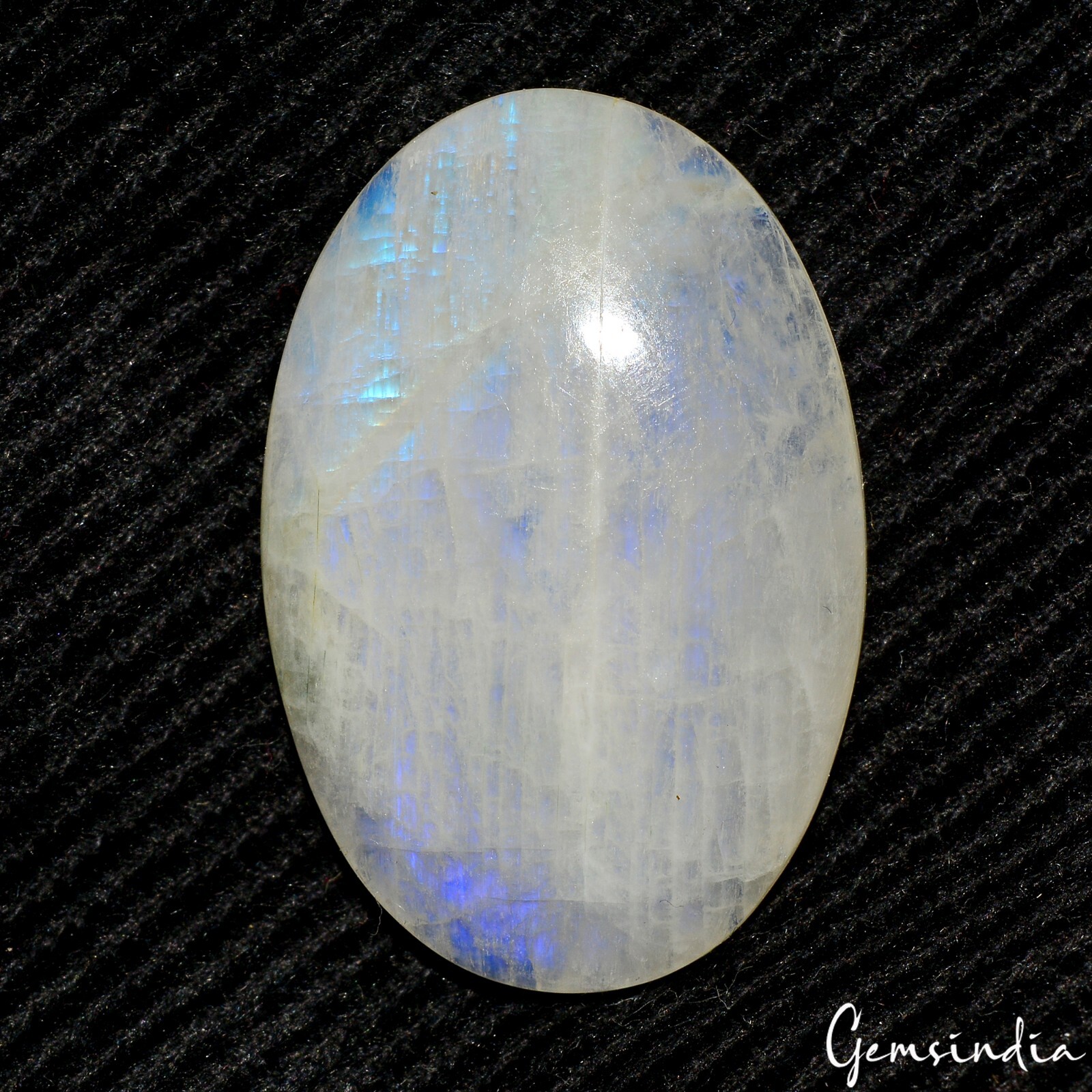 50.90 Ct Natural Untreated Blue Shine Moonstone Oval Cabochon Certified Gemstone