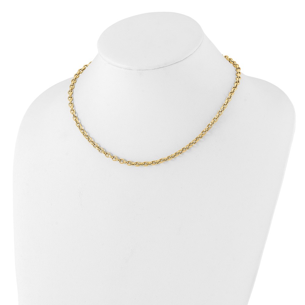 14k Yellow Gold Polished Link Necklace 17.5″ for Women 7.83g