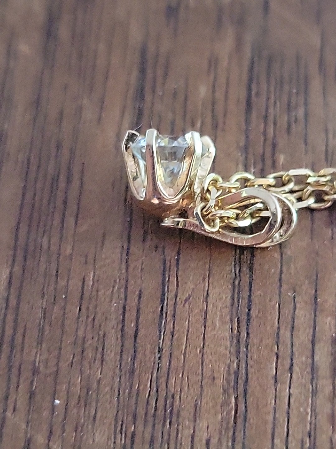 14K Yellow Gold 20″ Cable Link Chain & ~0.36ct Natural Solitaire Diamond Pendant